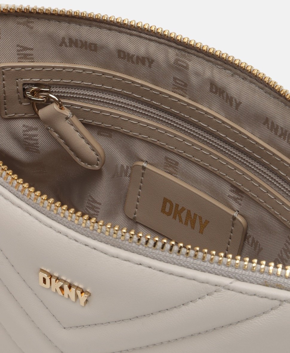 DKNY Kožená messenger taška Šedá 3