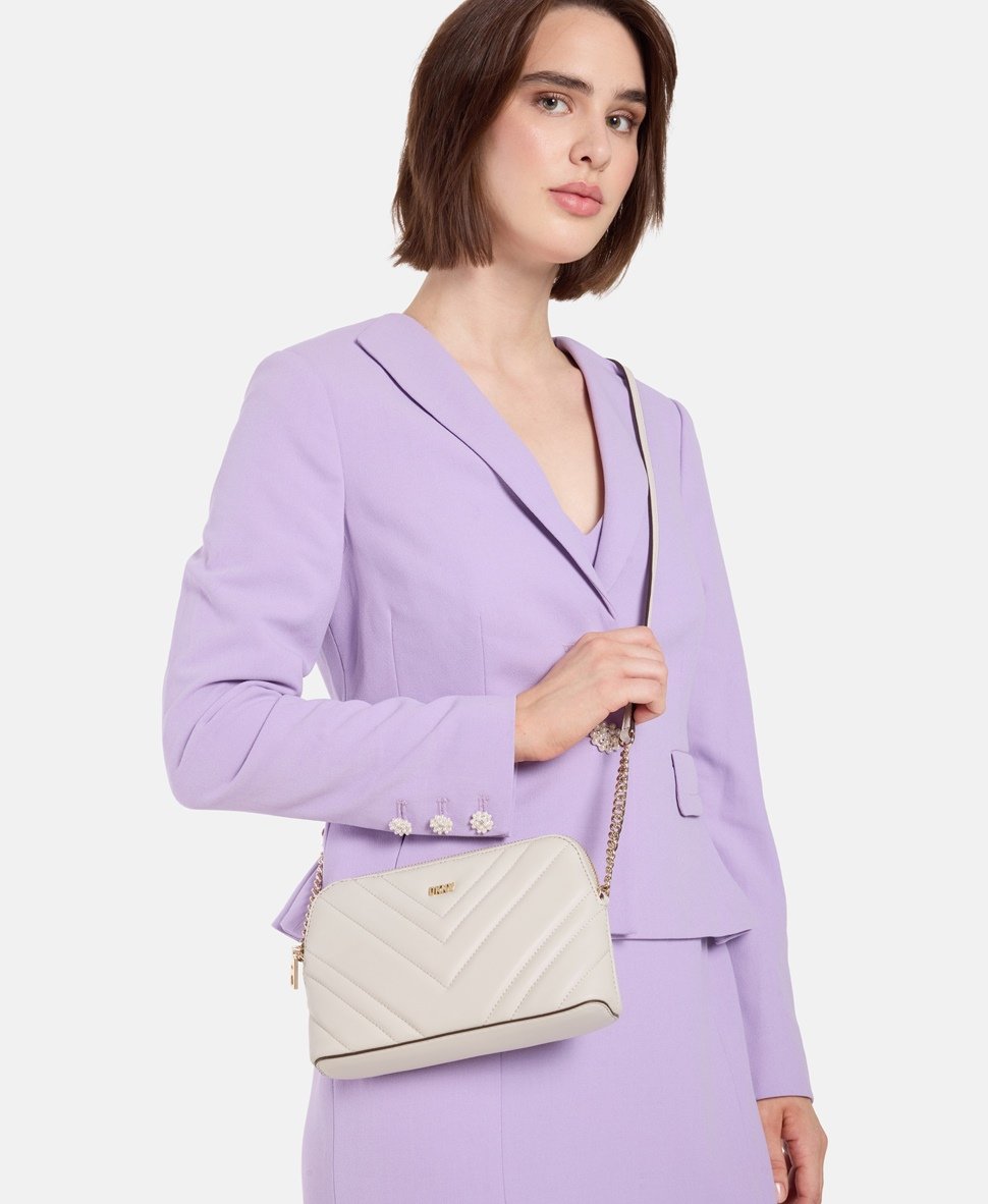 DKNY Kožená messenger taška Šedá 5