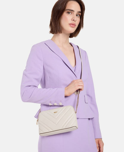 DKNY Kožená messenger taška Šedá 5