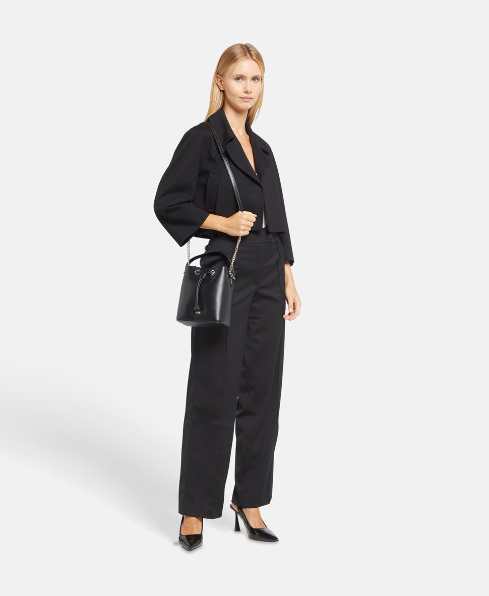 DKNY kožená hobo kabelka Černá 5