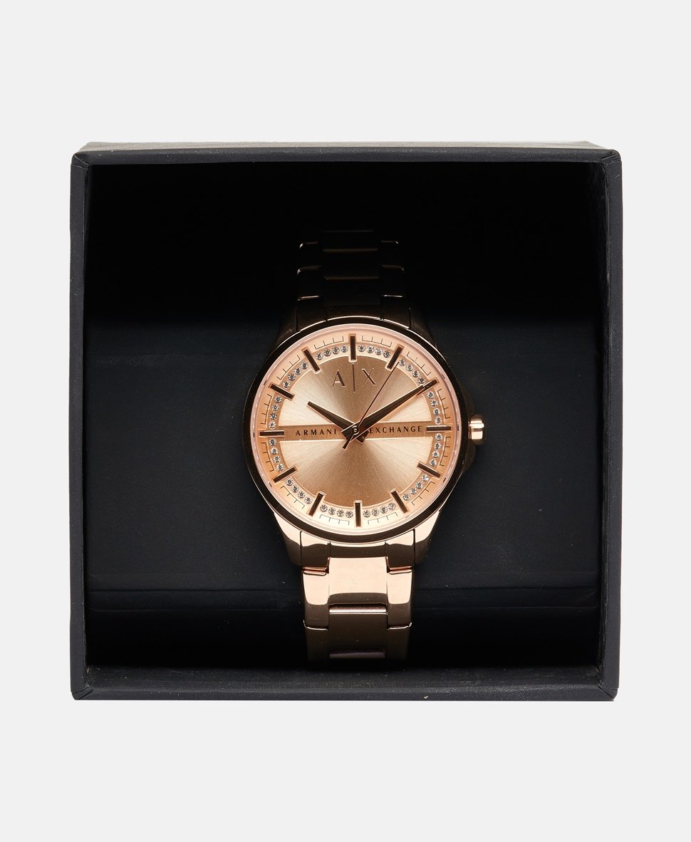 Armani Exchange hodinky Růžově zlatá 4