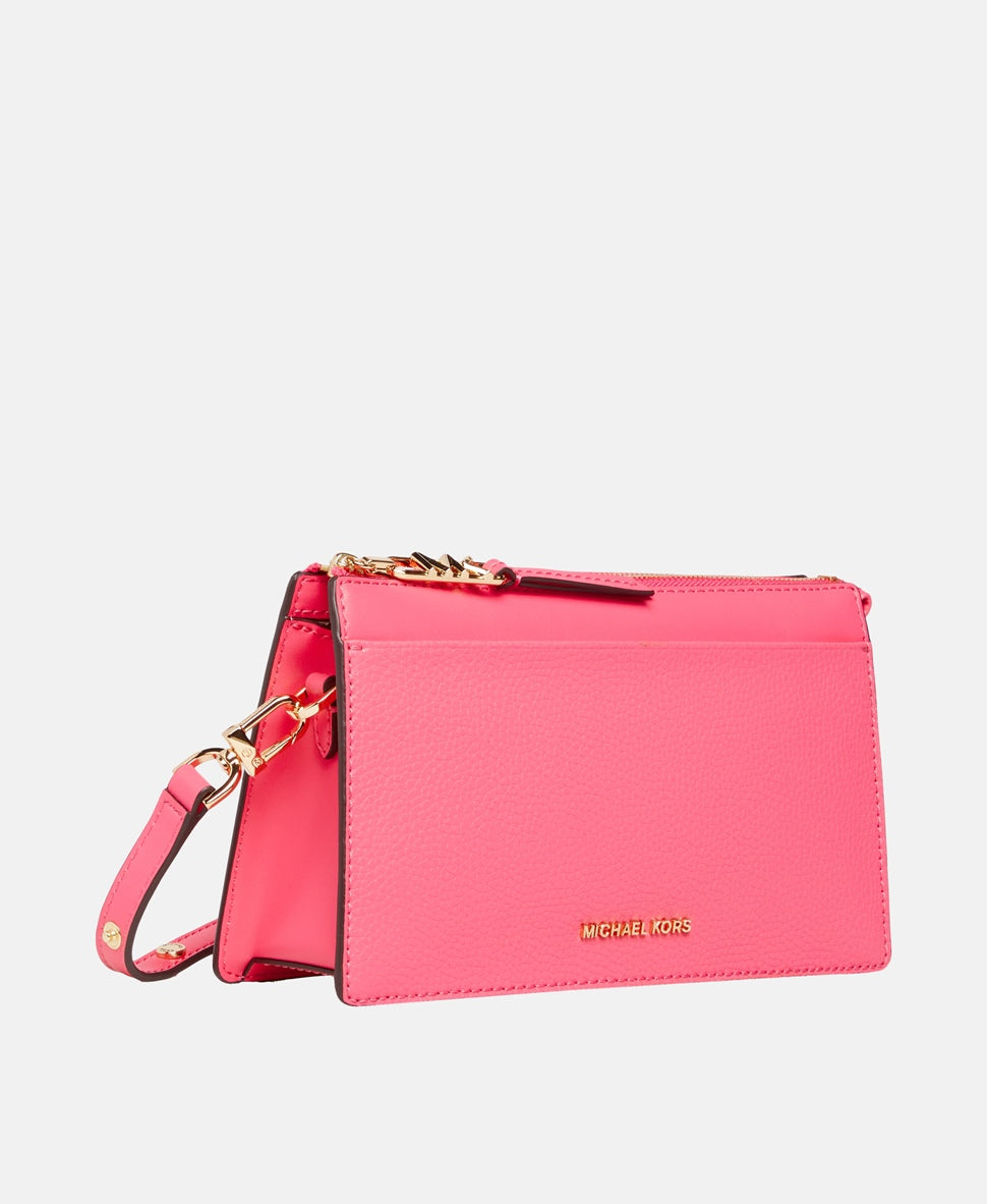 Michael Michael Kors Kožená messenger taška Fuchsiová 1