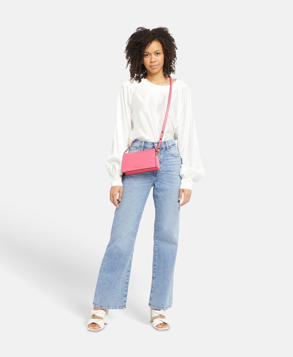 Michael Michael Kors Kožená messenger taška Fuchsiová 5