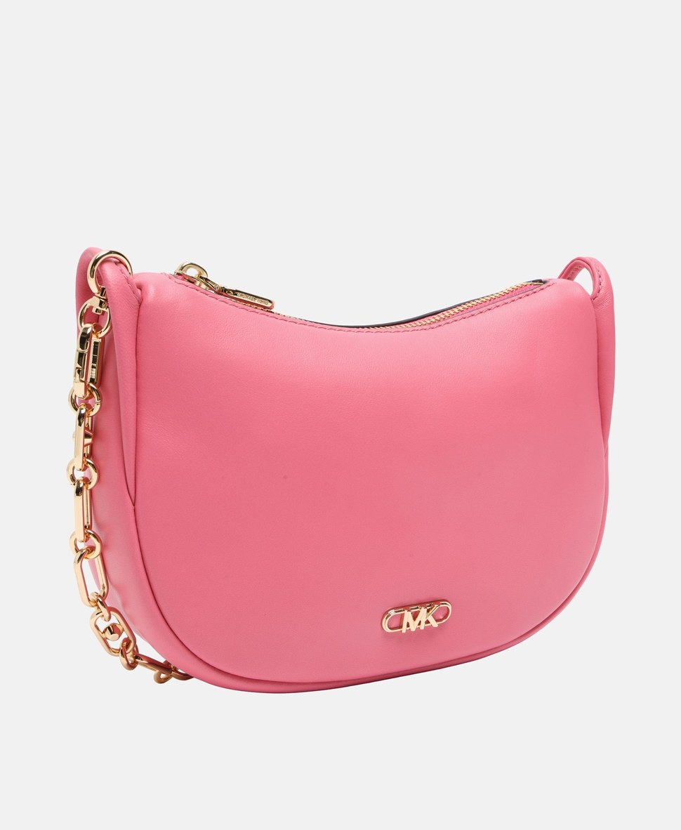Michael Michael Kors Kožená kabelka přes rameno Starorůžová 1