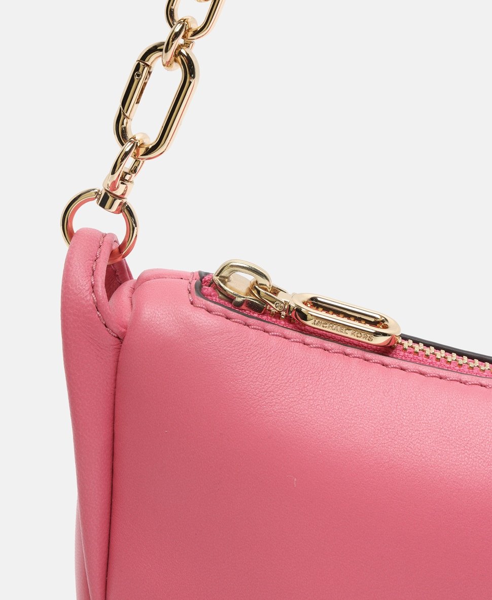 Michael Michael Kors Kožená kabelka přes rameno Starorůžová 2
