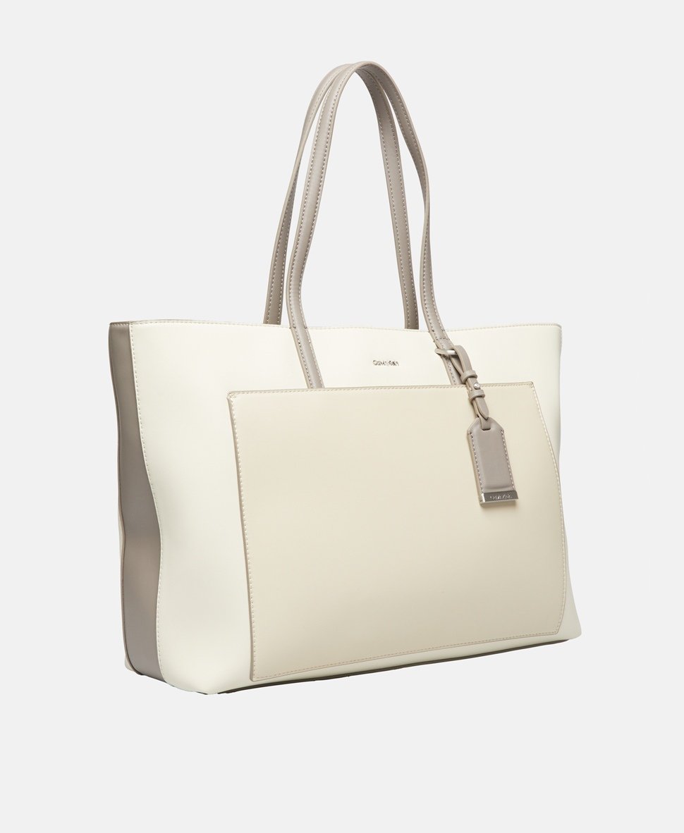 Calvin Klein kabelka shopper Béžovo-šedá 1