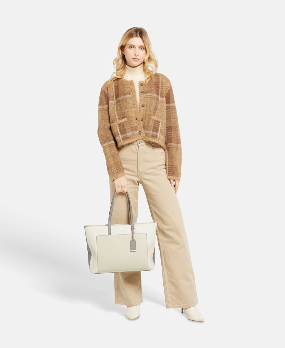 Calvin Klein kabelka shopper Béžovo-šedá 5