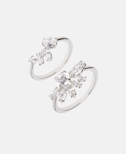 Swarovski prsteny, sada 2 kusů Stříbrná 2
