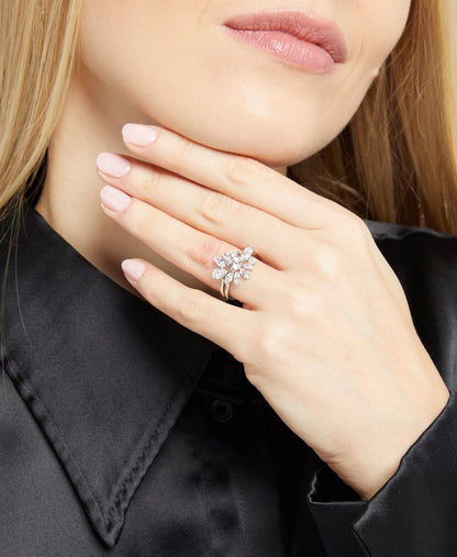 Swarovski prsteny, sada 2 kusů Stříbrná 4