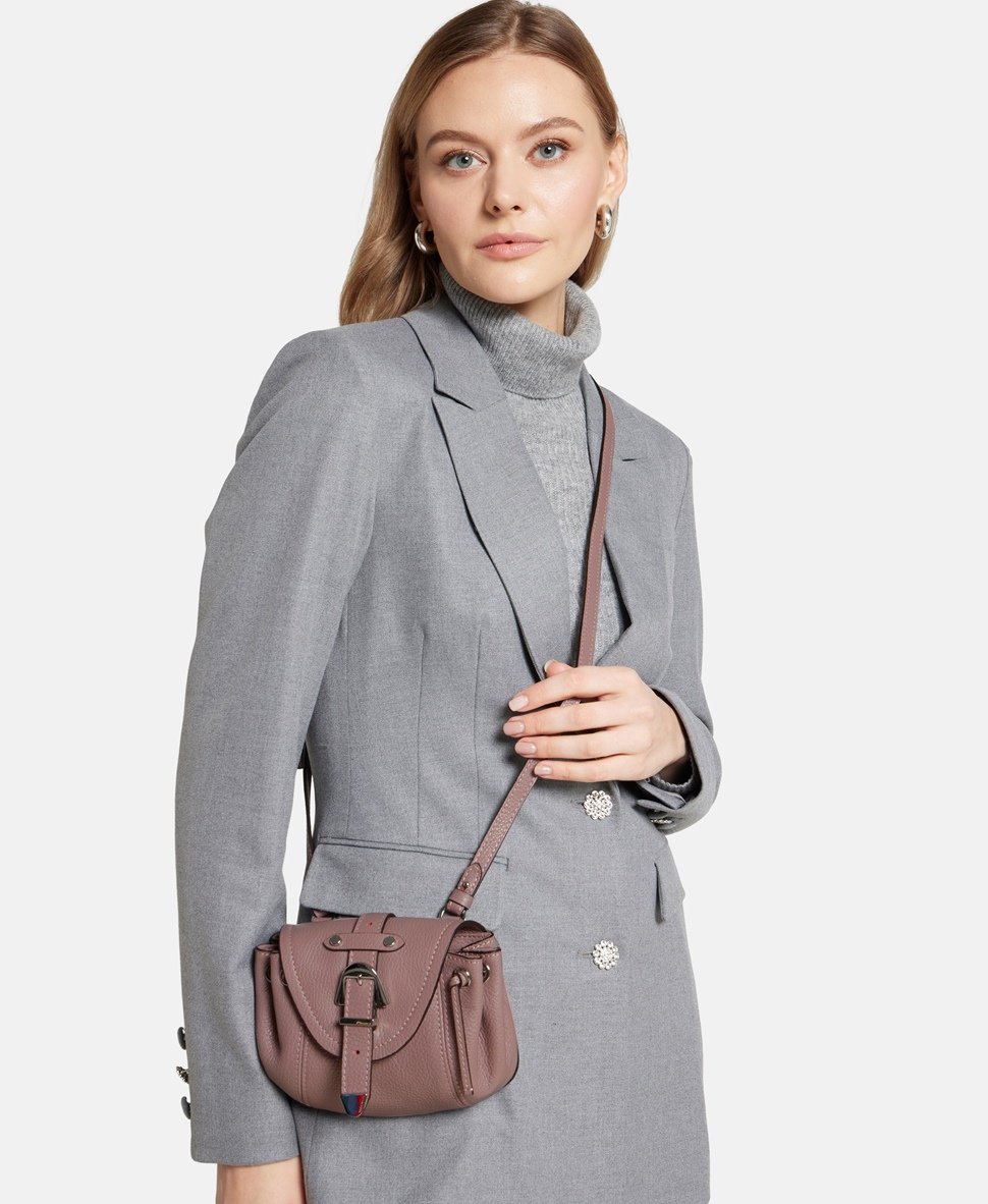 Coccinelle Kožená messenger taška Mauve 5