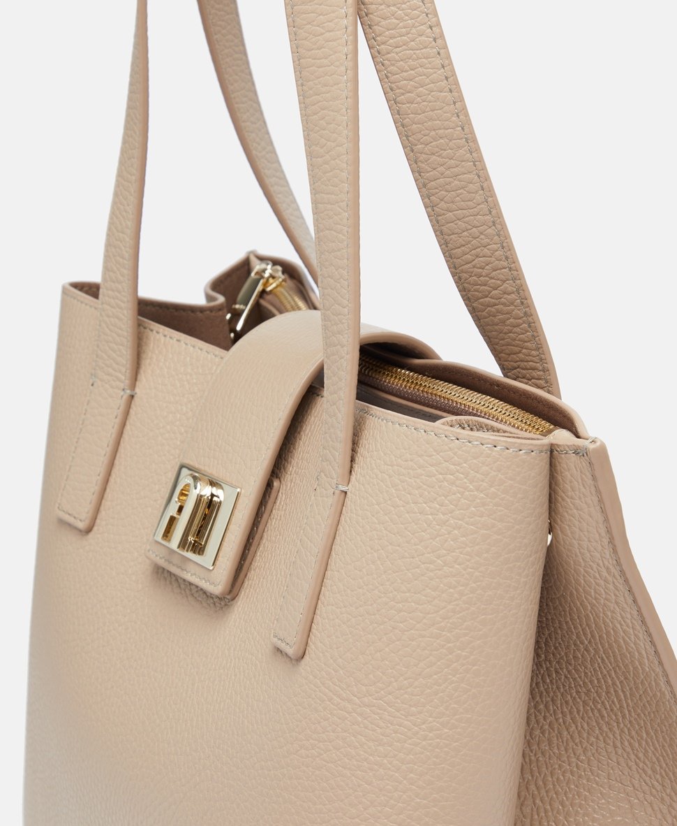 Furla kožená kabelka tote Tan 2