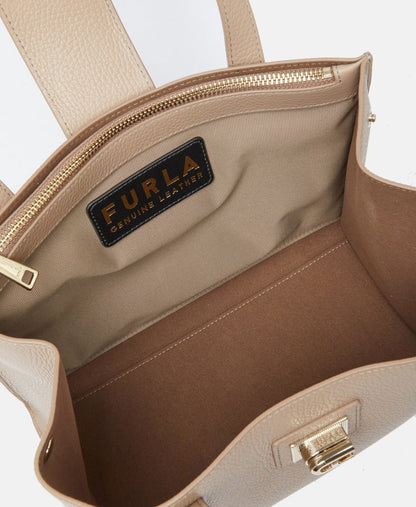 Furla kožená kabelka tote Tan 3