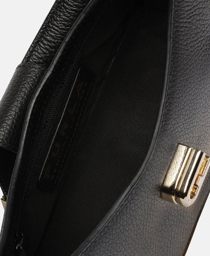 Furla Kožená kabelka přes rameno Černá 3