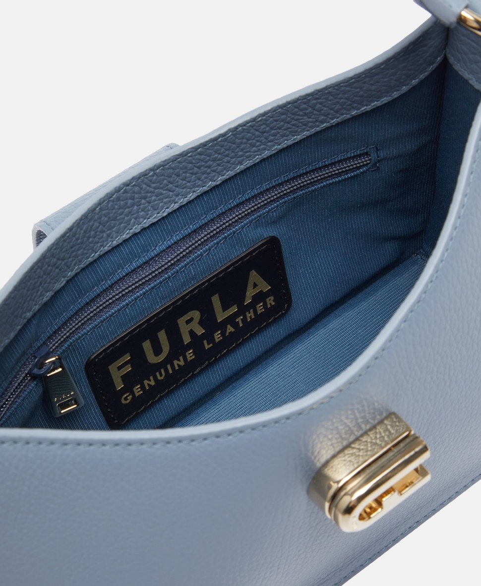Furla Kožená kabelka přes rameno Modrá 3