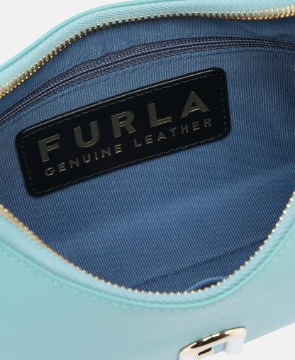 Furla Kožená kabelka přes rameno Tyrkysová 3