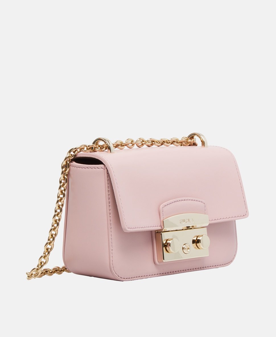 Furla Kožená kabelka přes rameno Růžová 1