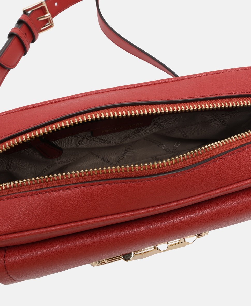 Michael Michael Kors Kožená messenger taška Červená 3