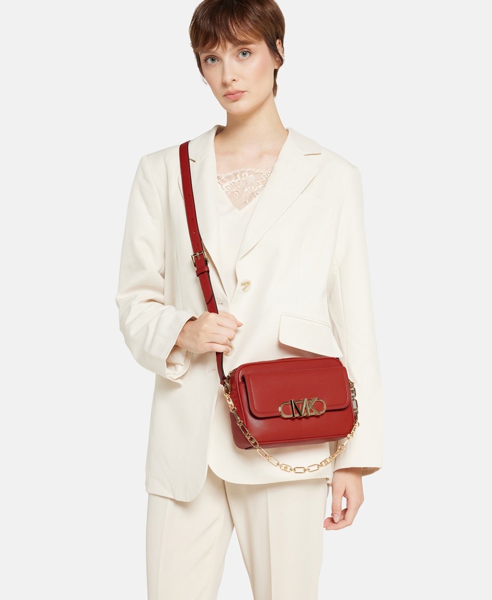 Michael Michael Kors Kožená messenger taška Červená 5