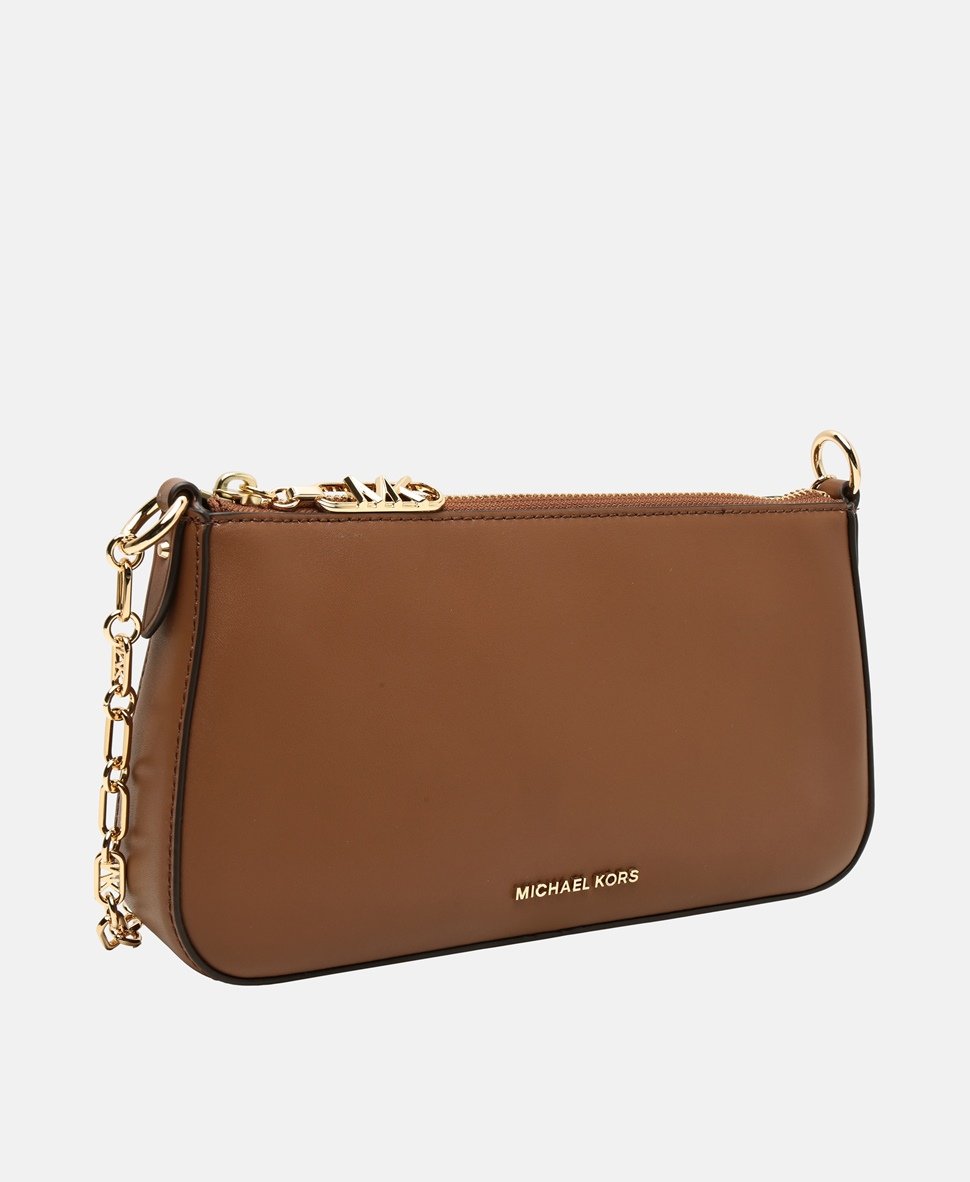 Michael Michael Kors Kožená kabelka přes rameno Koňaková 1