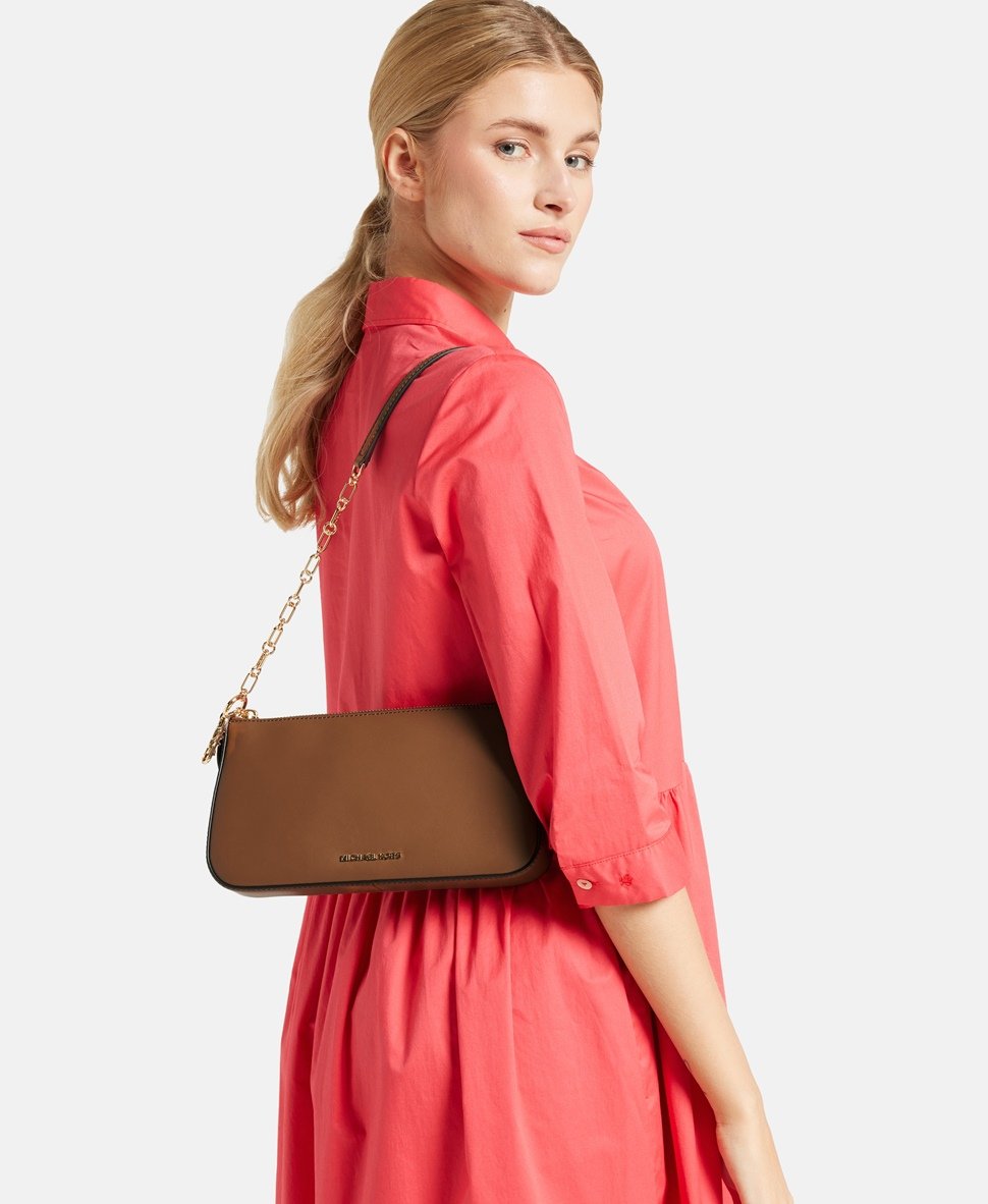Michael Michael Kors Kožená kabelka přes rameno Koňaková 5