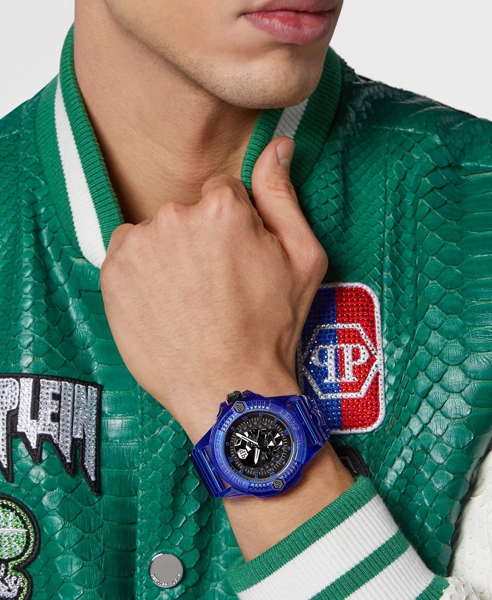 Philipp Plein hodinky Tmavě modrá 1