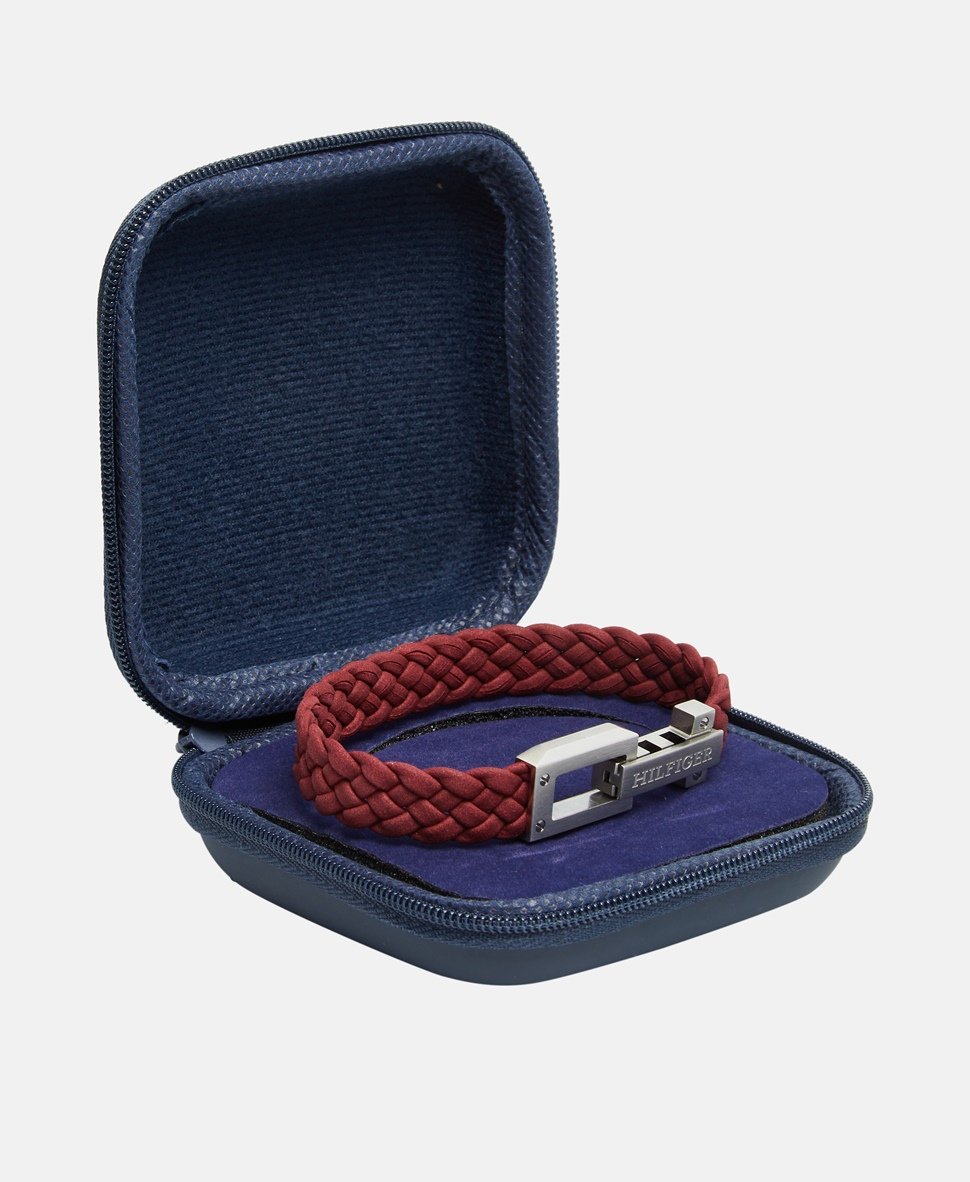 Tommy Hilfiger kožený náramek Bordó 3
