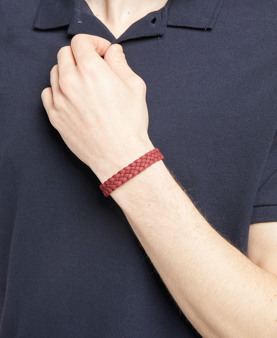 Tommy Hilfiger kožený náramek Bordó 4