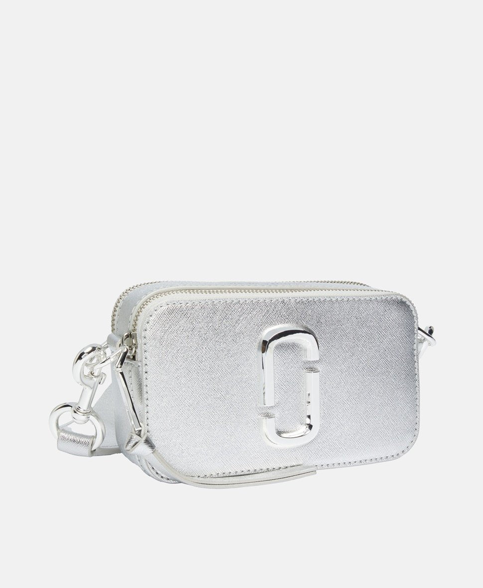 Marc Jacobs Kožená messenger taška Stříbrná 1
