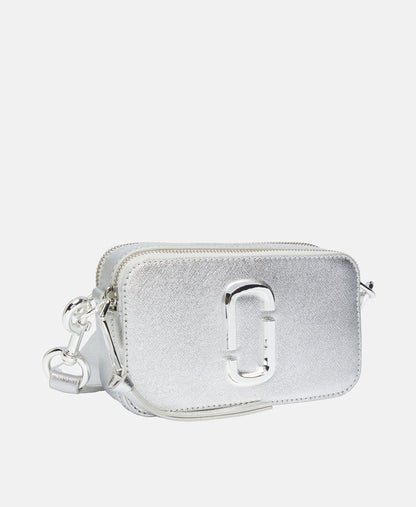 Marc Jacobs Kožená messenger taška Stříbrná 1