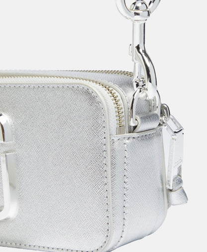 Marc Jacobs Kožená messenger taška Stříbrná 2