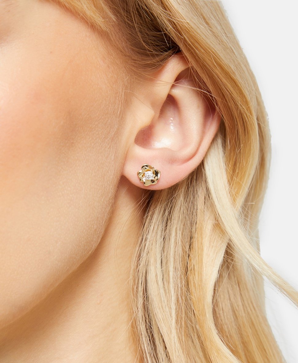 Muse Jewels diamantové puzetové náušnice Zlatá 4