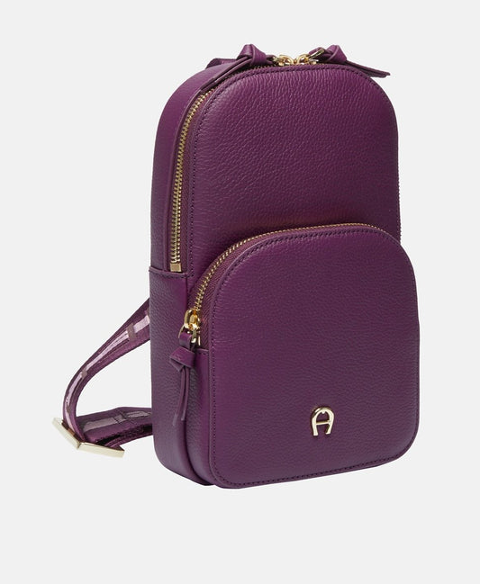 Aigner Kožená messenger taška Fialová 1