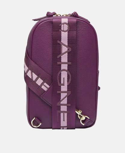Aigner Kožená messenger taška Fialová 4