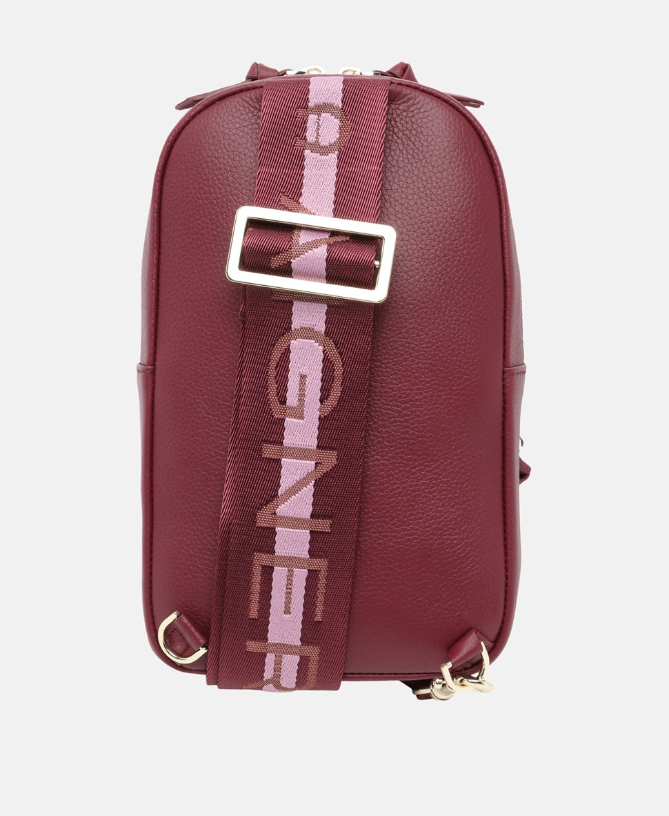 Aigner Kožená messenger taška Bordó 4