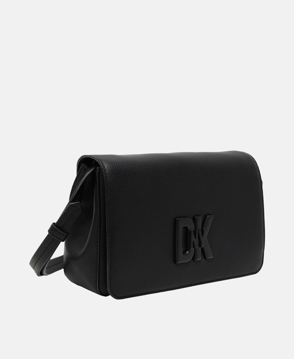 DKNY Kožená kabelka přes rameno Černá 1