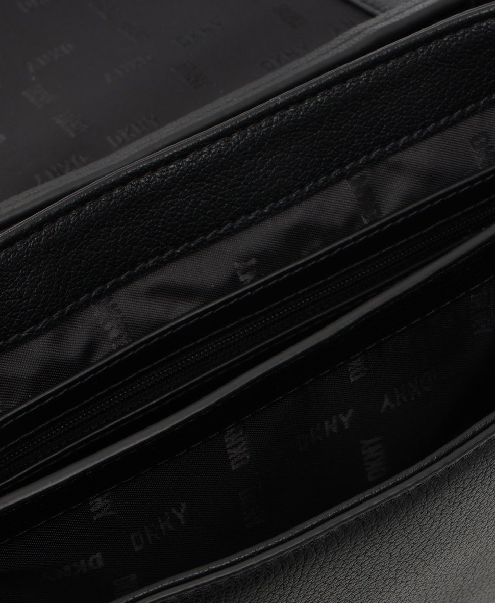 DKNY Kožená kabelka přes rameno Černá 3