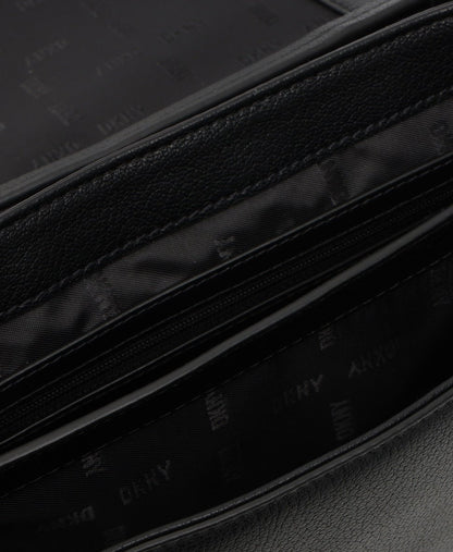 DKNY Kožená kabelka přes rameno Černá 3