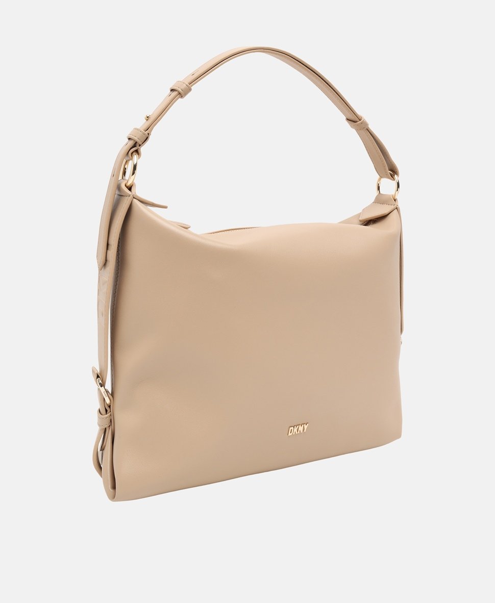 DKNY kožená hobo kabelka Jěmně béžová 1