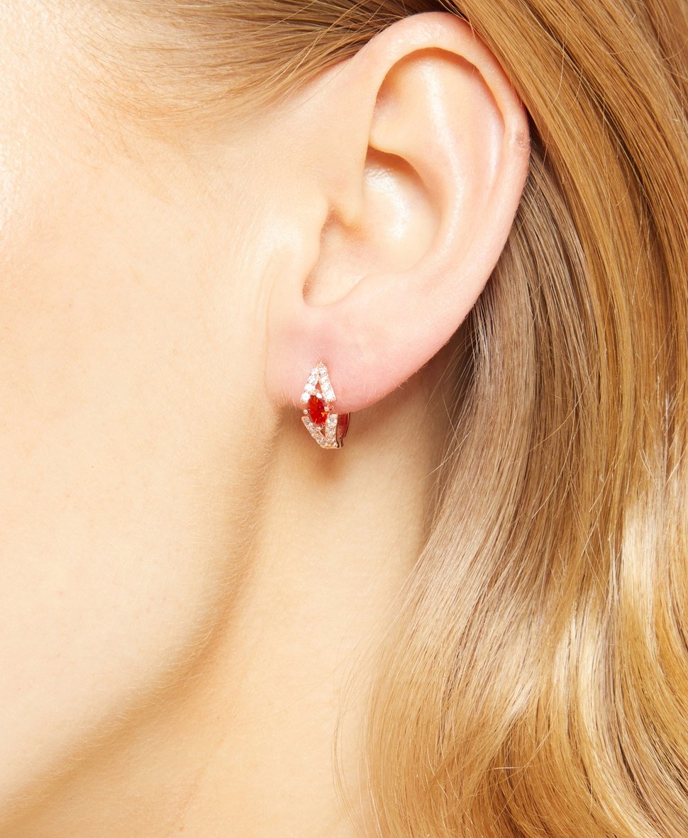 Lawrence Grey Jewelry Obručové náušnice Růžově zlatá 3