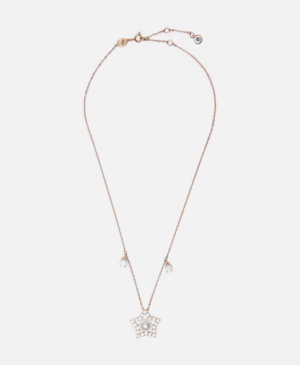 Swarovski náhrdelník s perlovým přívěskem Růžově zlatá 1