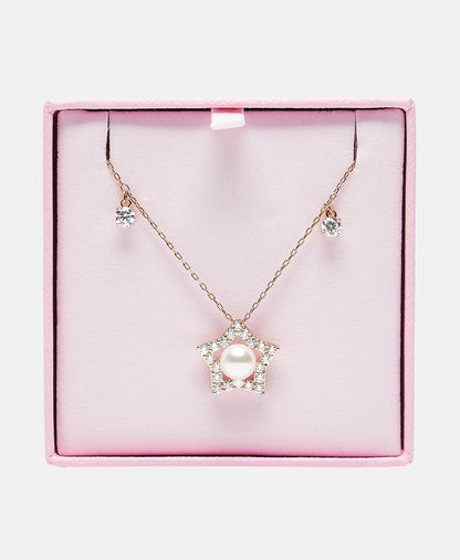 Swarovski náhrdelník s perlovým přívěskem Růžově zlatá 3