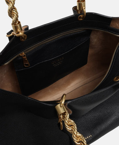 Guess kožená kabelka shopper Černá 3