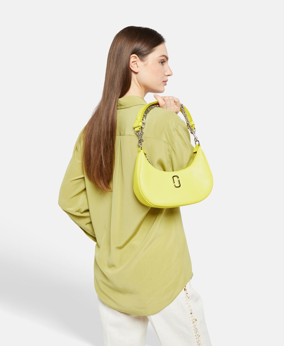 Marc Jacobs Kožená kabelka přes rameno Žlutá 5