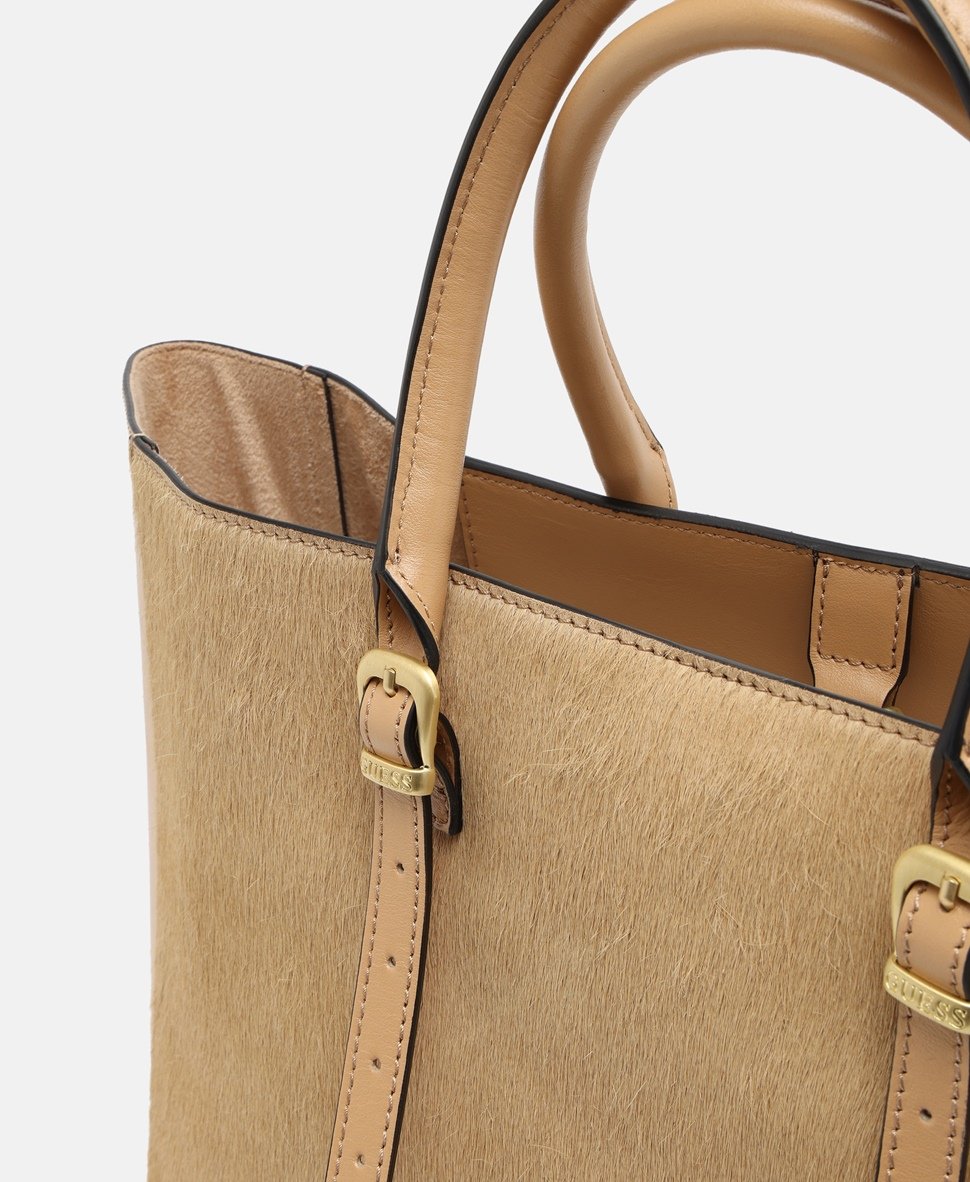Guess kožená kabelka tote Béžová 2