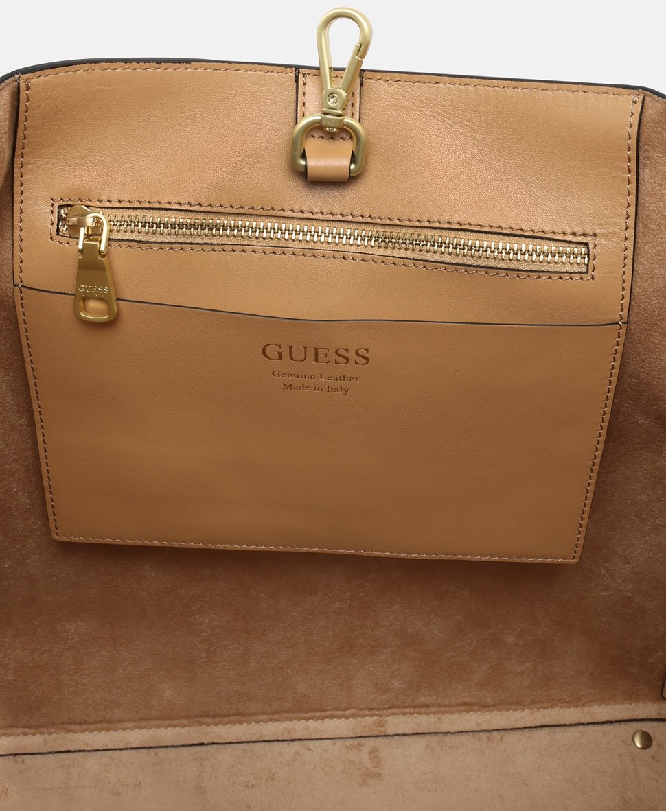 Guess kožená kabelka tote Béžová 3