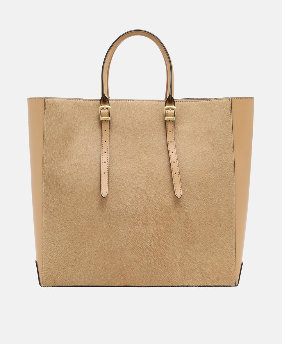 Guess kožená kabelka tote Béžová 4