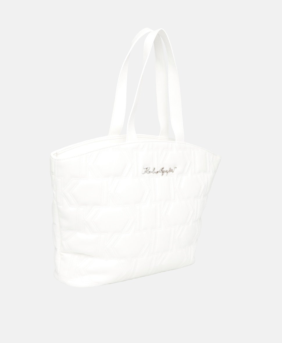 Karl Lagerfeld kožená kabelka shopper Bílá 1
