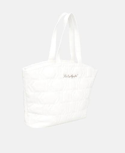 Karl Lagerfeld kožená kabelka shopper Bílá 1