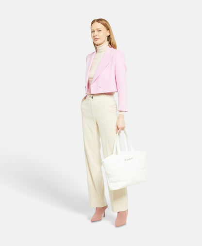 Karl Lagerfeld kožená kabelka shopper Bílá 5
