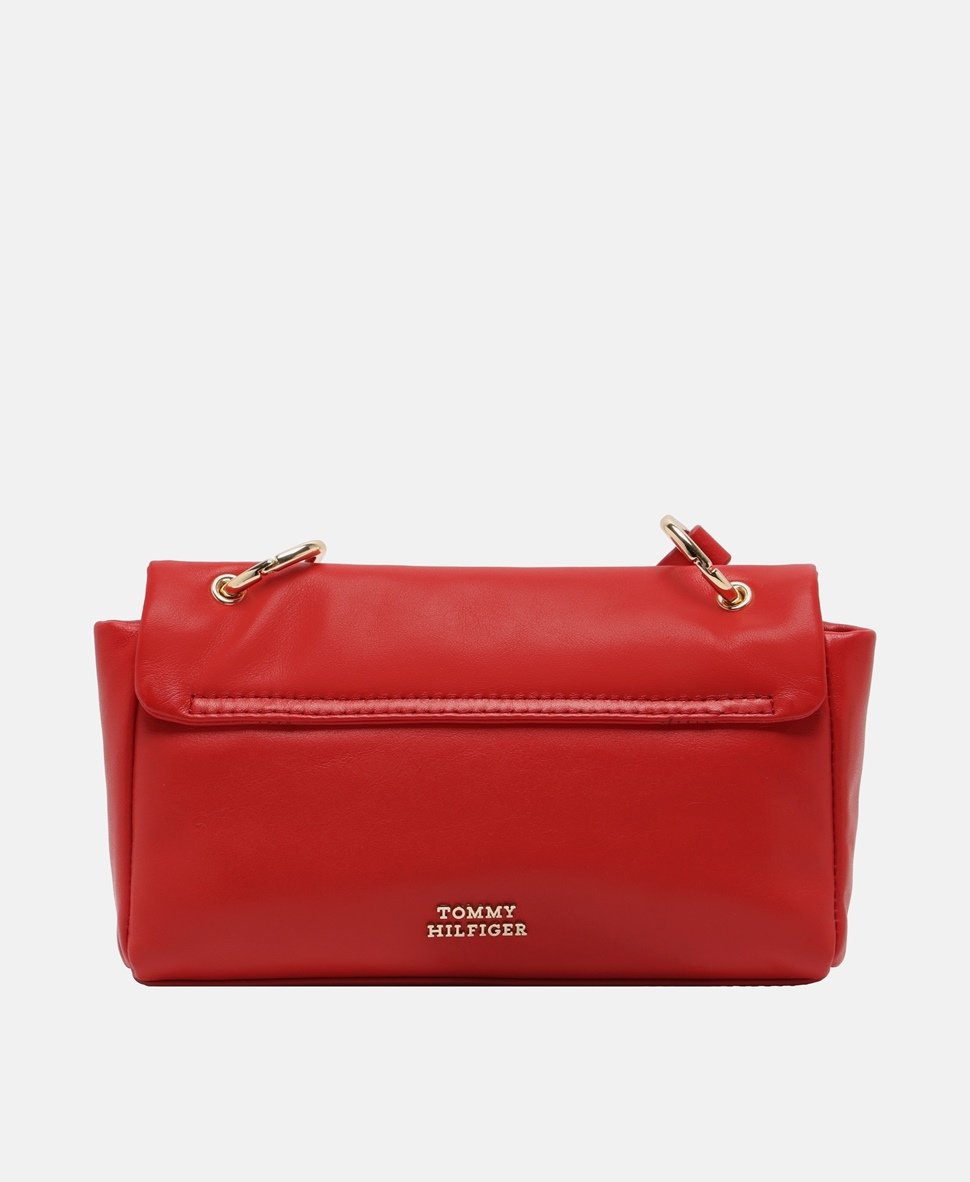 Tommy Hilfiger Kožená messenger taška Červená 4